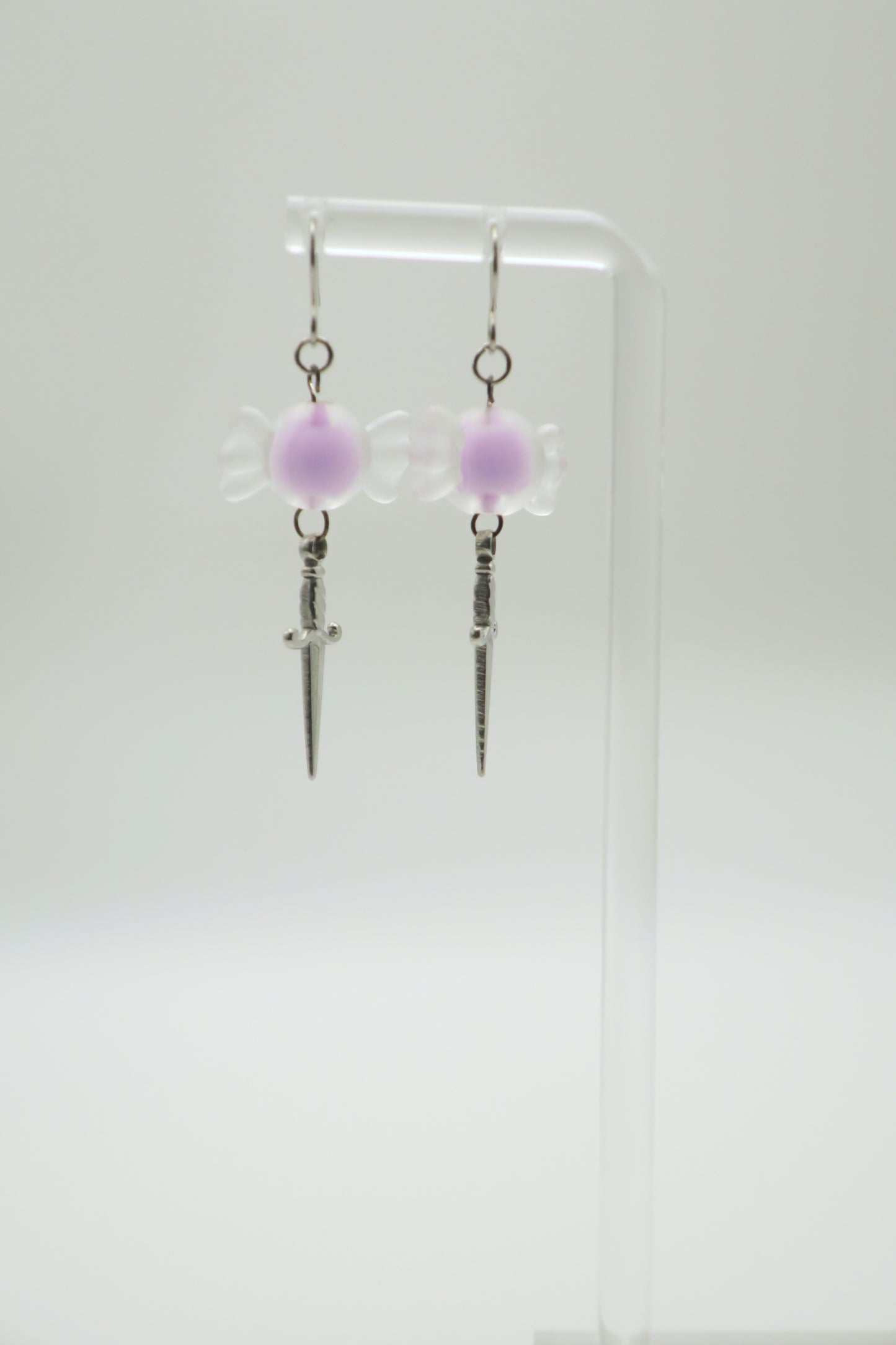 Yami Kawaii Purple Dagger Candy Earrings