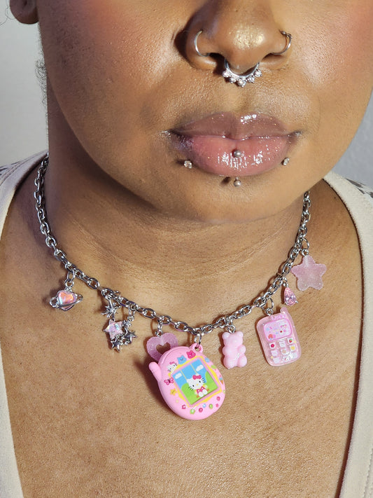 Pink Kitty Tama Necklace