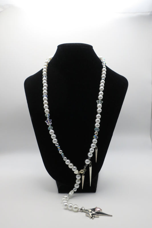 Abstract Spiky Pearl Twinkle Necklace