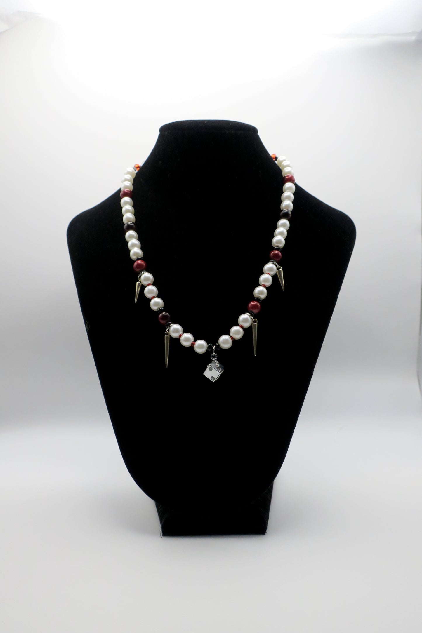 Pearls & Spikes Dice Necklace