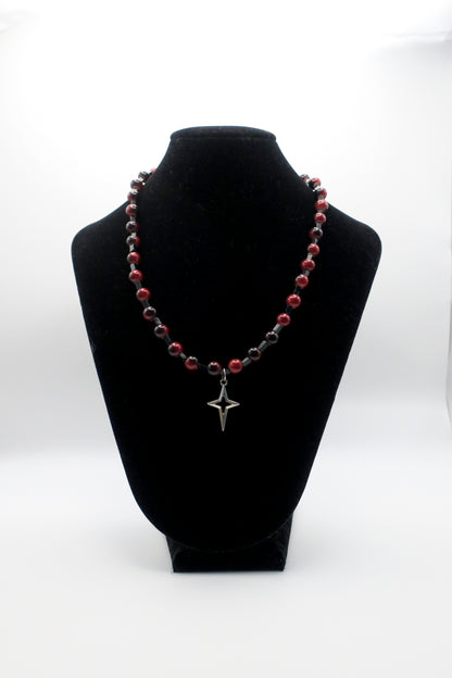 Red & Black Beaded Necklace