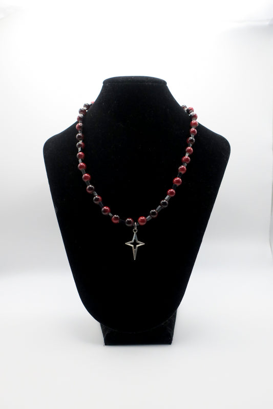 Red & Black Beaded Necklace