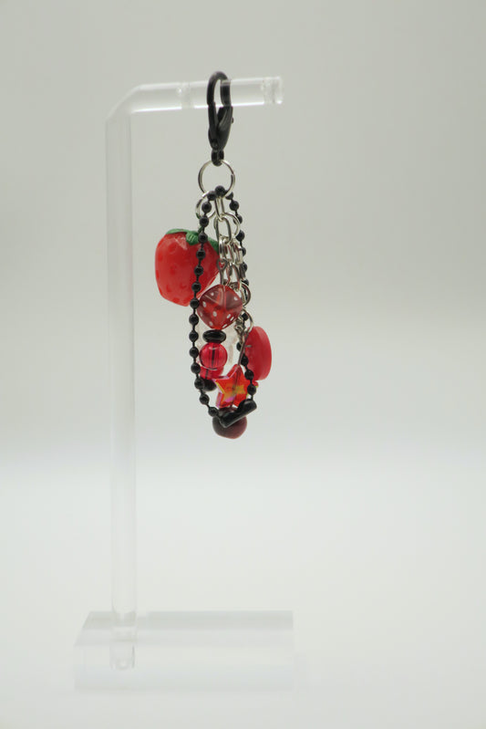 Black & Red Strawberry Keychian