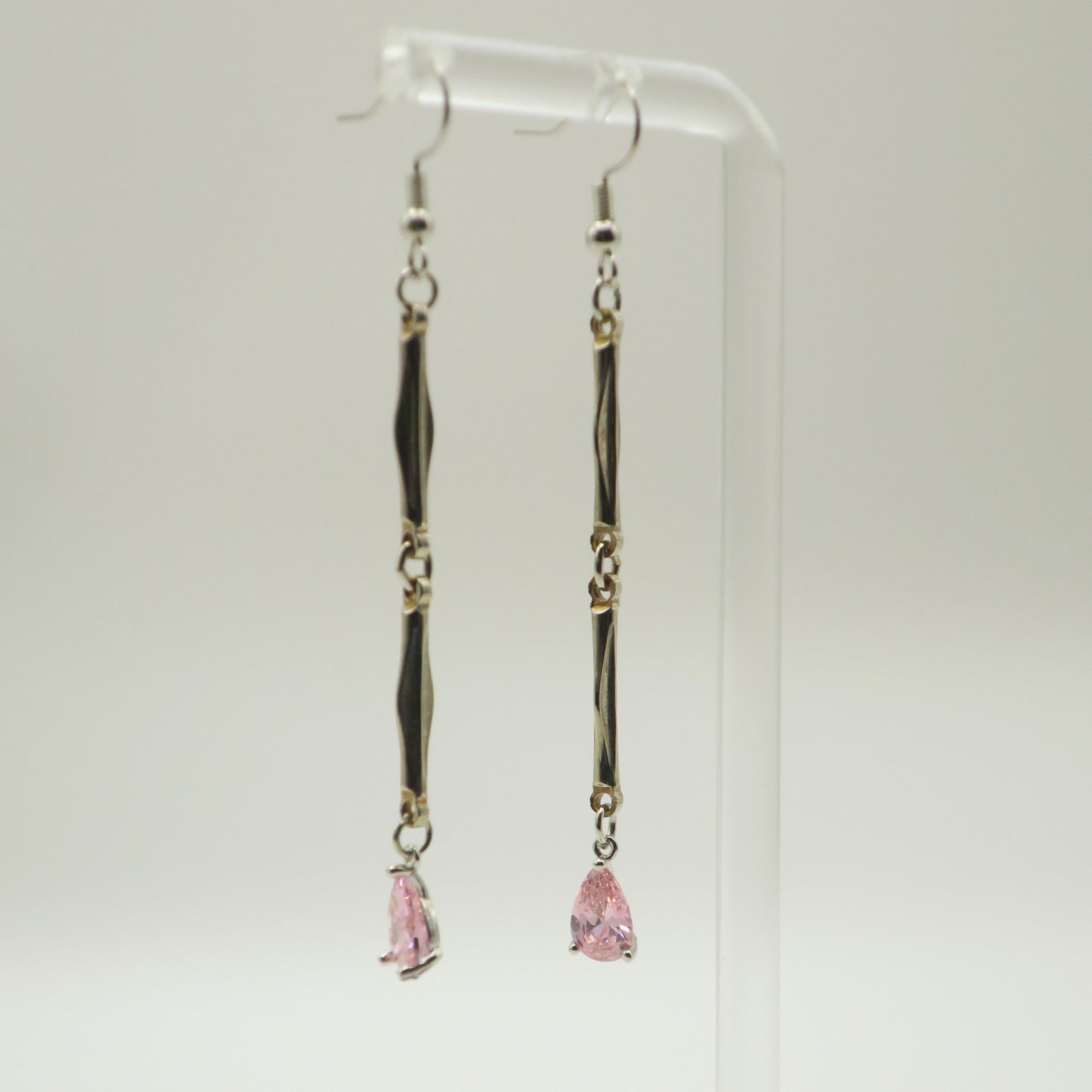Dangle Pink Teardrop Earrings
