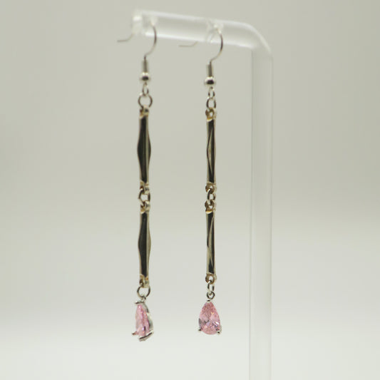 Dangle Pink Teardrop Earrings