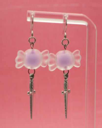 Yami Kawaii Purple Dagger Candy Earrings