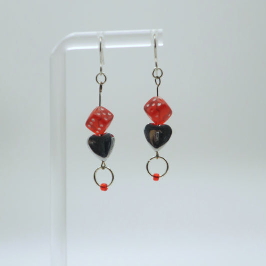Dicey Heart Earrings
