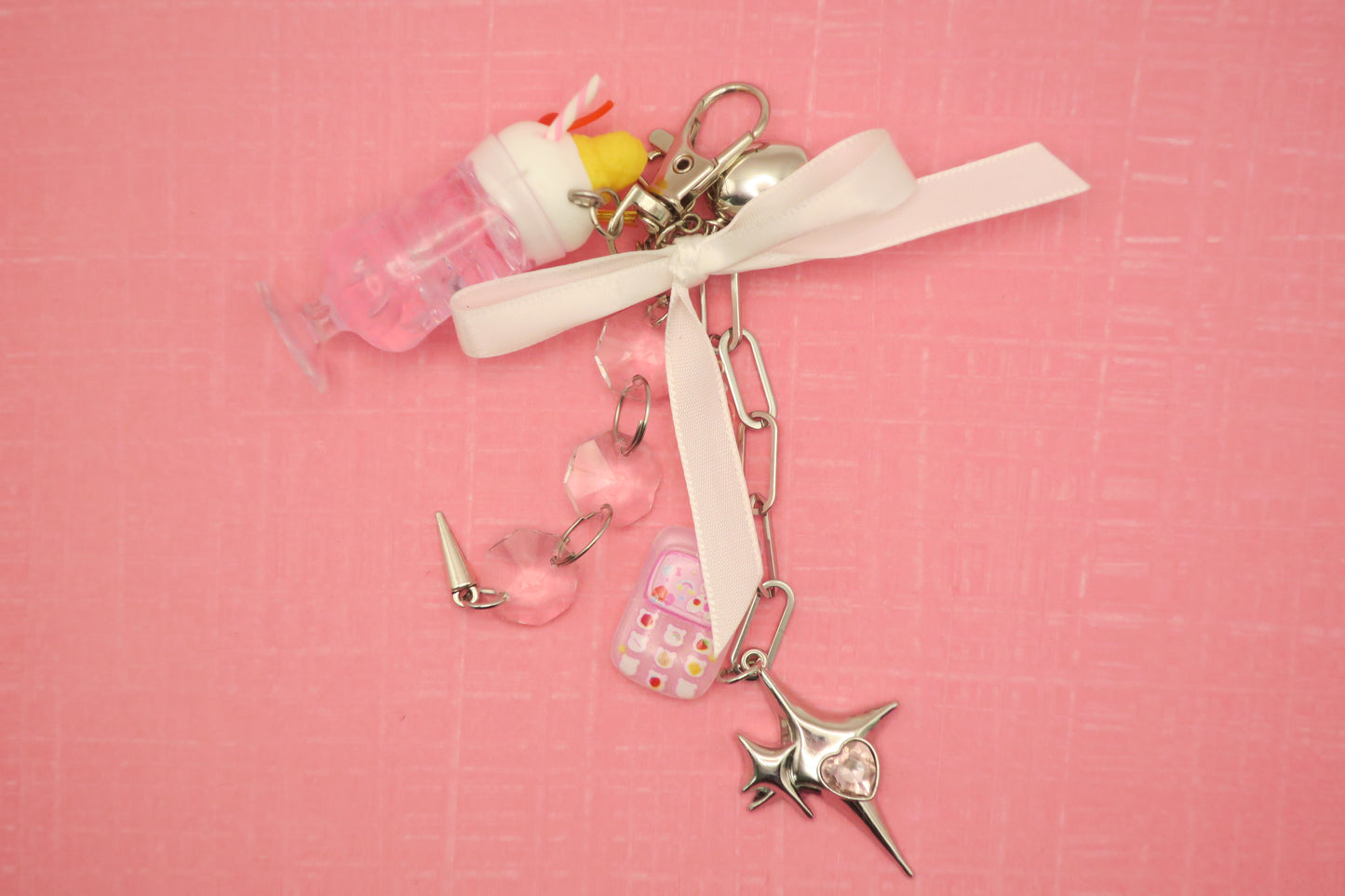 Pink Pop Float Girly Twinkle Keychain