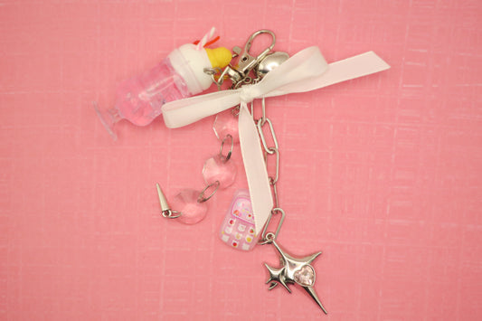 Pink Pop Float Girly Twinkle Keychain