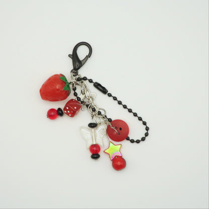 Black & Red Strawberry Keychian