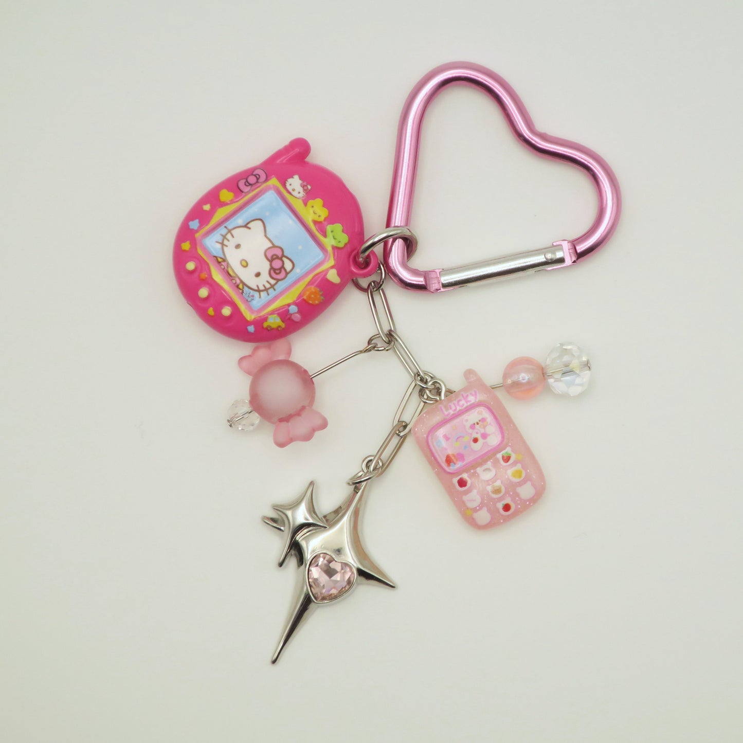 Kitty Tama Heart Carabiner Keychain