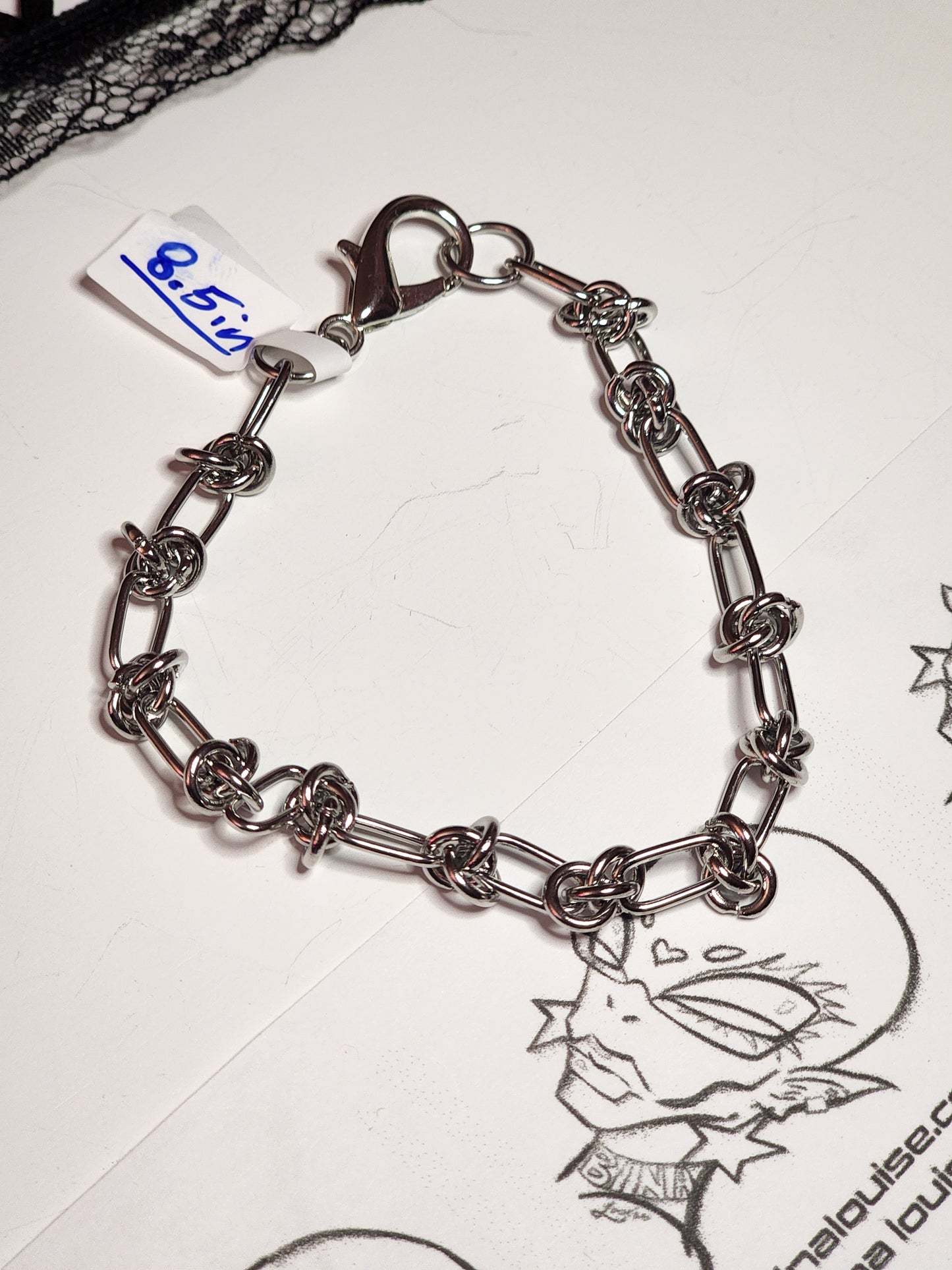 Stainless Steel Barbed Link Chain Bracelet