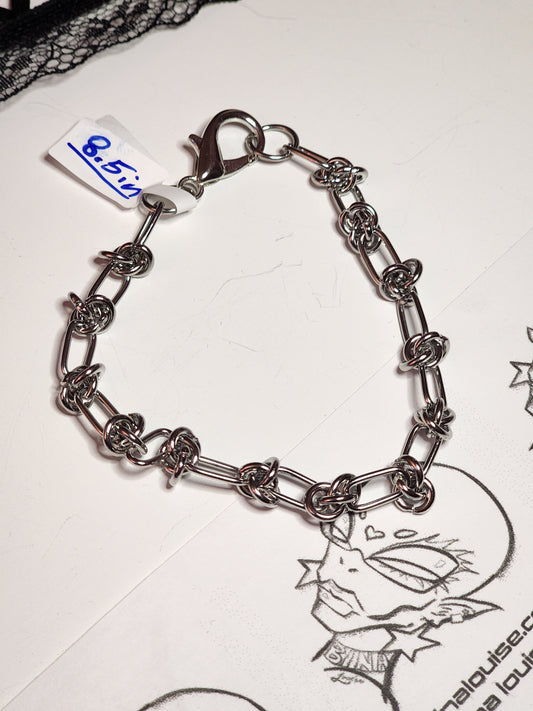 Stainless Steel Barbed Link Chain Bracelet