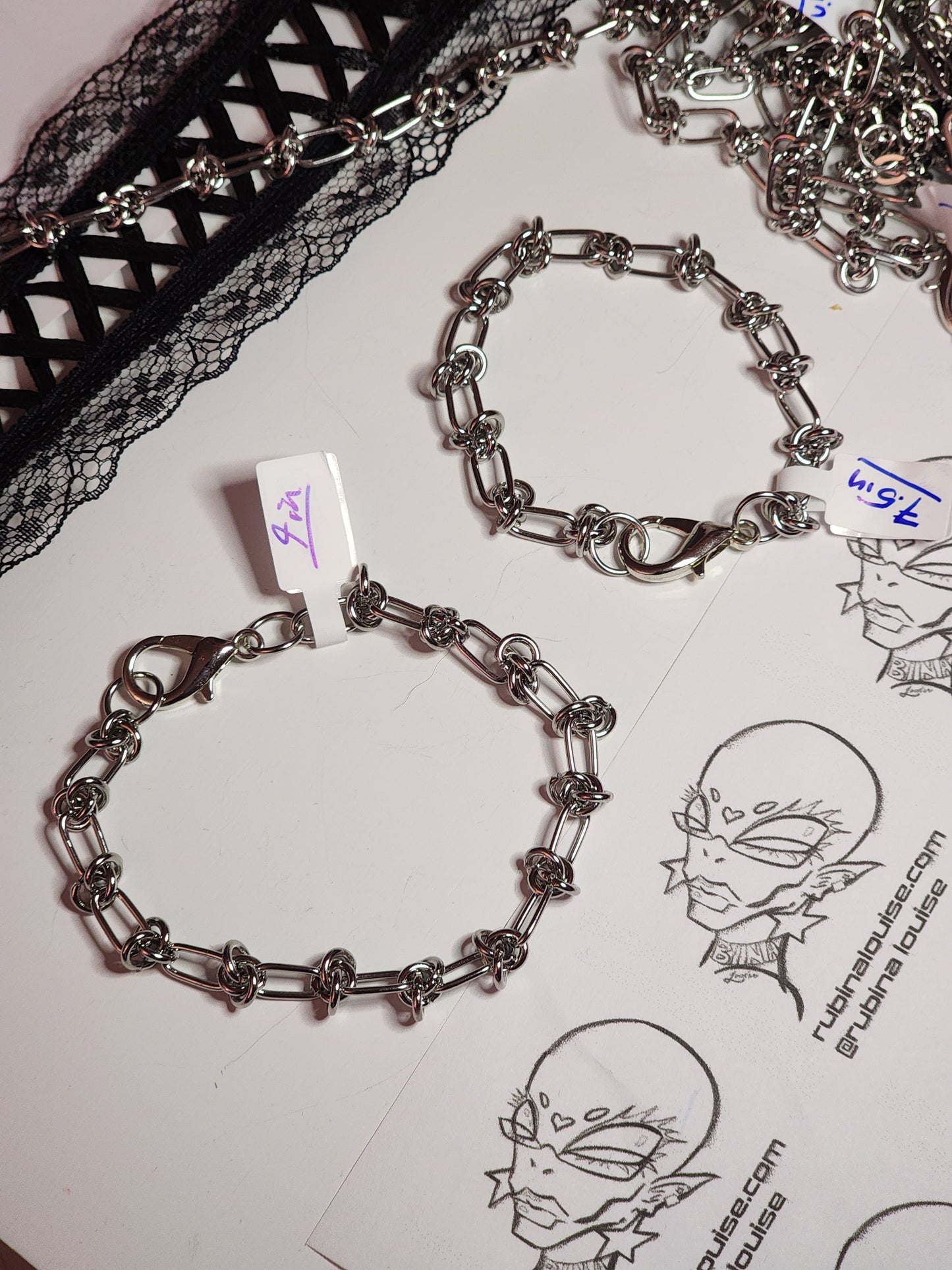 Stainless Steel Barbed Link Chain Bracelet